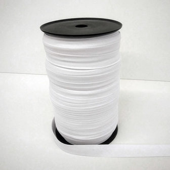 Biais polyester katoen 20mm - wit (rol 100m)