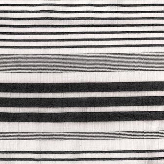 Katoen - Panama stripes zwart