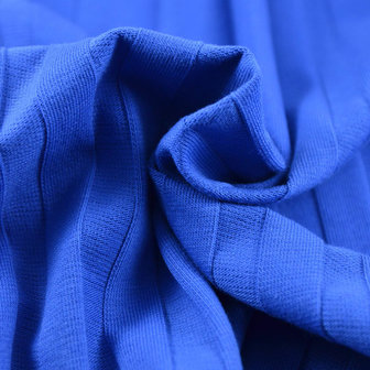 Jersey - Pliss&eacute; gebreid blauw