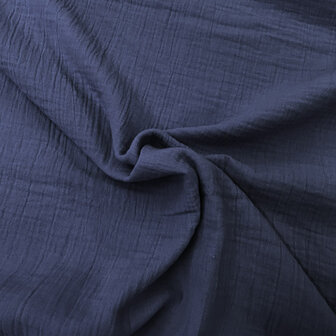 Double gauze 280 cm - Donkerblauw