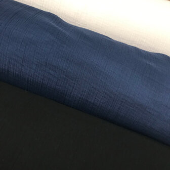 Double gauze 280 cm - Donkerblauw