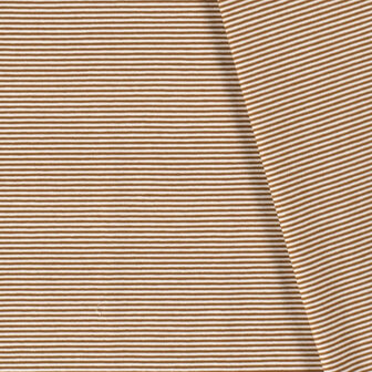 Jersey - Mini stripes roestbruin