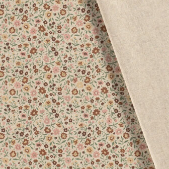 Canvas - Bloemserie 1 beige