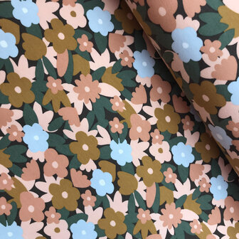 Sweater - Pastelbloem op camouflagegroen