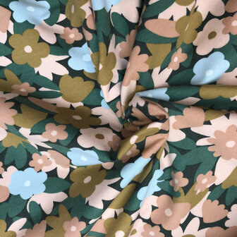 Sweater - Pastelbloem op camouflagegroen