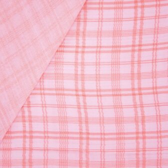 Double gauze - Plaid fluo roze