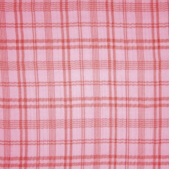 Double gauze - Plaid fluo roze