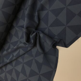 Viscose - Geometrische waaier blauw