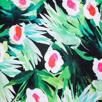 Coupon 45 / Viscose - Fleurs tropicales aquarel