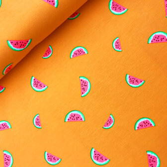 Jersey - Fluo watermeloen op oranje