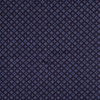 Viscose twill - Herfstmotief blauwe tint