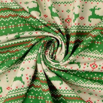 Sweater - Kerstgebreid groen rode tinten