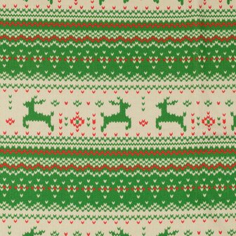 Sweater - Kerstgebreid groen rode tinten