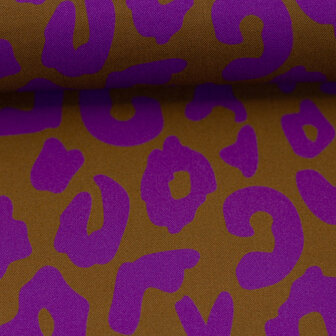 Viscose - Leopard oker fuchsia