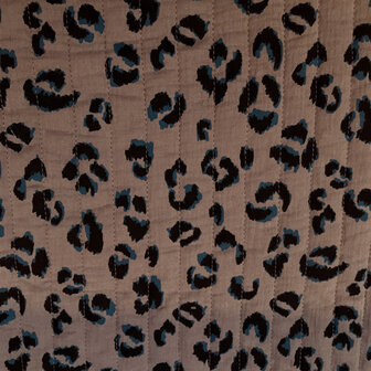 Matelasse gauze - Bruine leopard