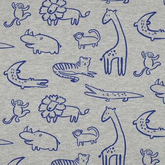 Sweater - Safari dieren lichtgrijs