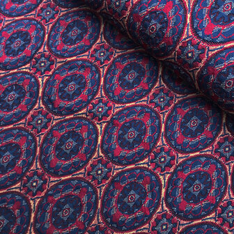 Jacquardtricot - Bordeau blauwe circel