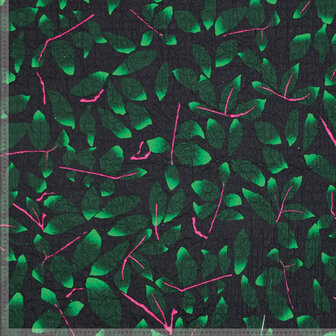 Katoen - Crincle donker blaadjes fibremood