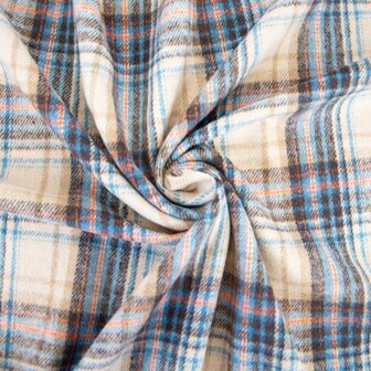 Coupon 65 / Winterstof - Autumn scotch blue beige