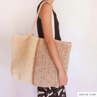 Raffia - Beige bruine streep
