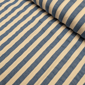 Seersucker katoen - Ecru jeans 1 cm