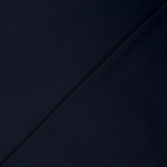 Double gauze - Linnenlook marineblauw