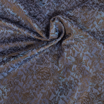 Jacquard - Blauw bloem four