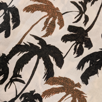 Linnen viscose - Bruine palmen four