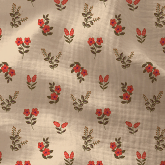Double gauze - Bloemen steeltjes