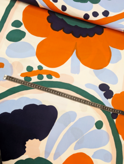 Katoen - Karuselli oranje blauw