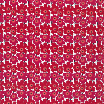 Katoen - Mini unikko rood fuchsia
