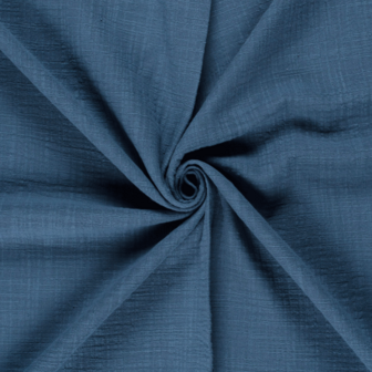 Double gauze - Linnenlook denimblauw