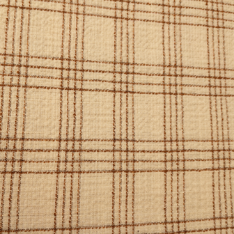 Coupon 200 - Jacquard jersey Carreaux ecru en donker camel FI