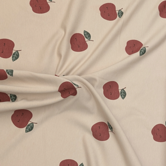French terry - Appelsmoel op beige