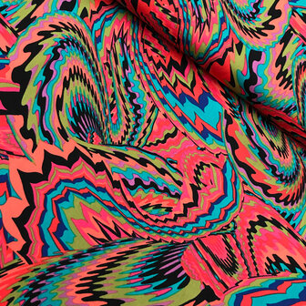 Coupon 200 / Viscose - Paisley disco felle kleuren