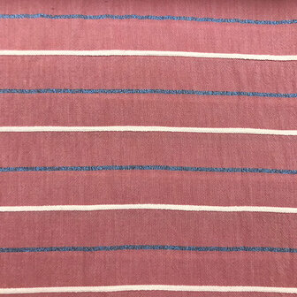 Coupon 200 / Katoen - Roze met lijnen en lurex