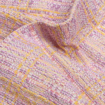 Coupon 145 / Tweed - Roze oranje lila