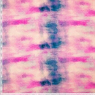Coupon 200 / Viscose - Blurry tie diye pink blue