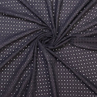Coupon 140 / Broderie fibremood - Zwart geperforeerd