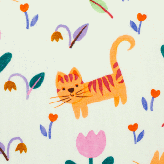 Coupon 85 / Jersey - Poezen en tulpen