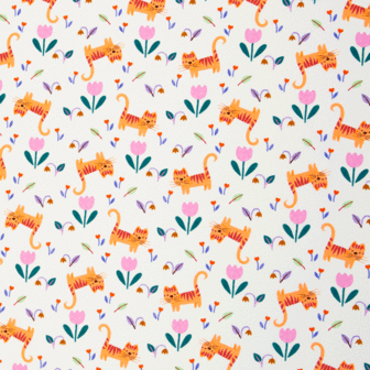 Coupon 85 / Jersey - Poezen en tulpen