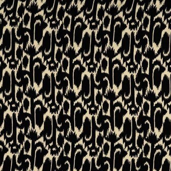 Coupon 100/ Viscose - Stijlmotief zwart ecru