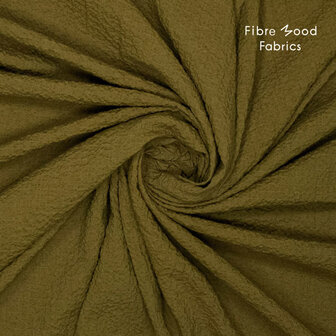 Coupon 105 / Katoen - Bubble elektra olive fibremood