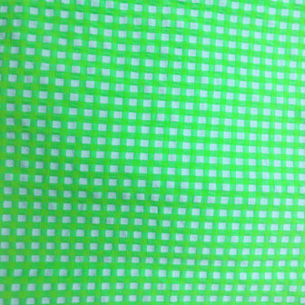 Coupon 75 / Seersucker - Fluogroene vichy 7mm