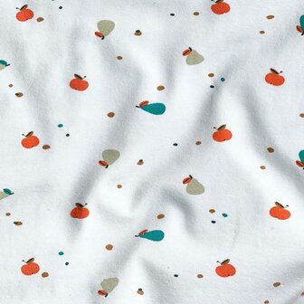 Coupon 170 /Jersey - Appels en peren op ecru