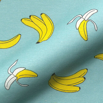 Canvas - Bananen op turkoois