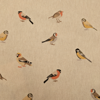 Canvas - tuinvogels op linnenlook