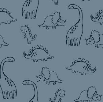 French terry - Dino familie petrol
