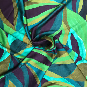 Coupon 100/ Viscose - Leaves green purple 10