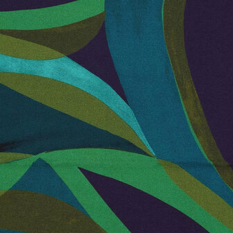 Coupon 100/ Viscose - Leaves green purple 10